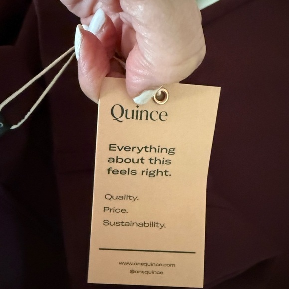 NWT small quince straight leg pants burgundy - Picture 6 of 16